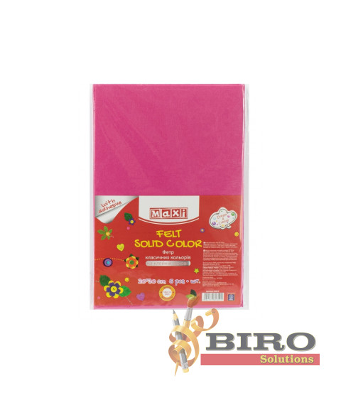 Fetru autoadeziv, 20x30cm, 180g/m2, roz, 5 foi, MAXI